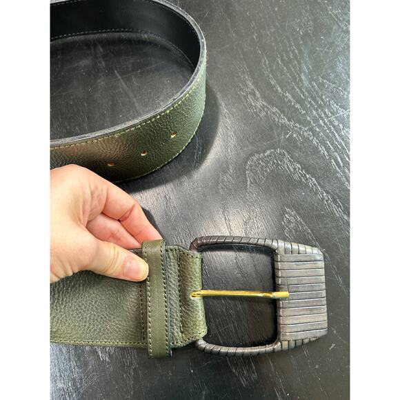 AXCESS- Genuine Leather- Gunmetal- belt- woven buckle- Size Medium some wear - Picture 3 of 6